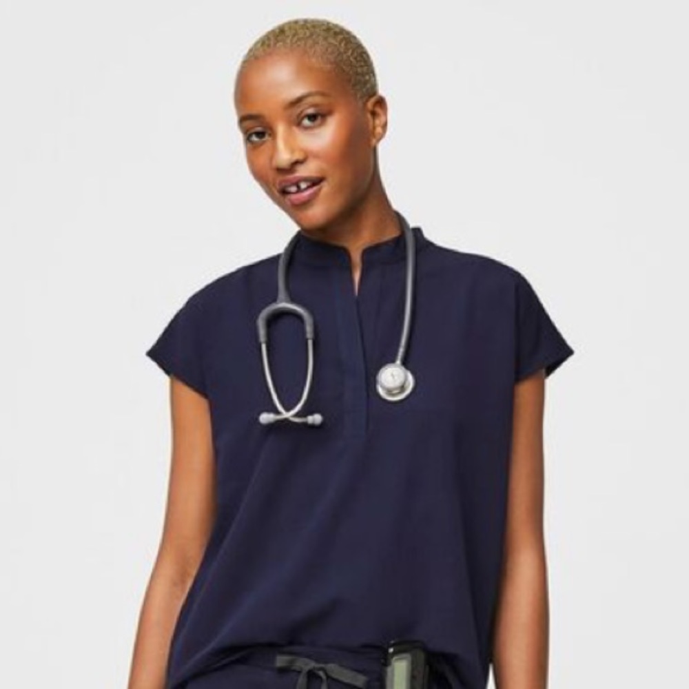 FIGS-Navy Rafaela Oversized Scrub Top